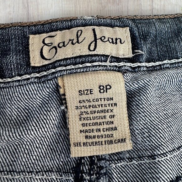 EARL Stretch Denim Rhinestone Embroidered Straight Leg Jeans 8P 8 Petite - Picture 4 of 8
